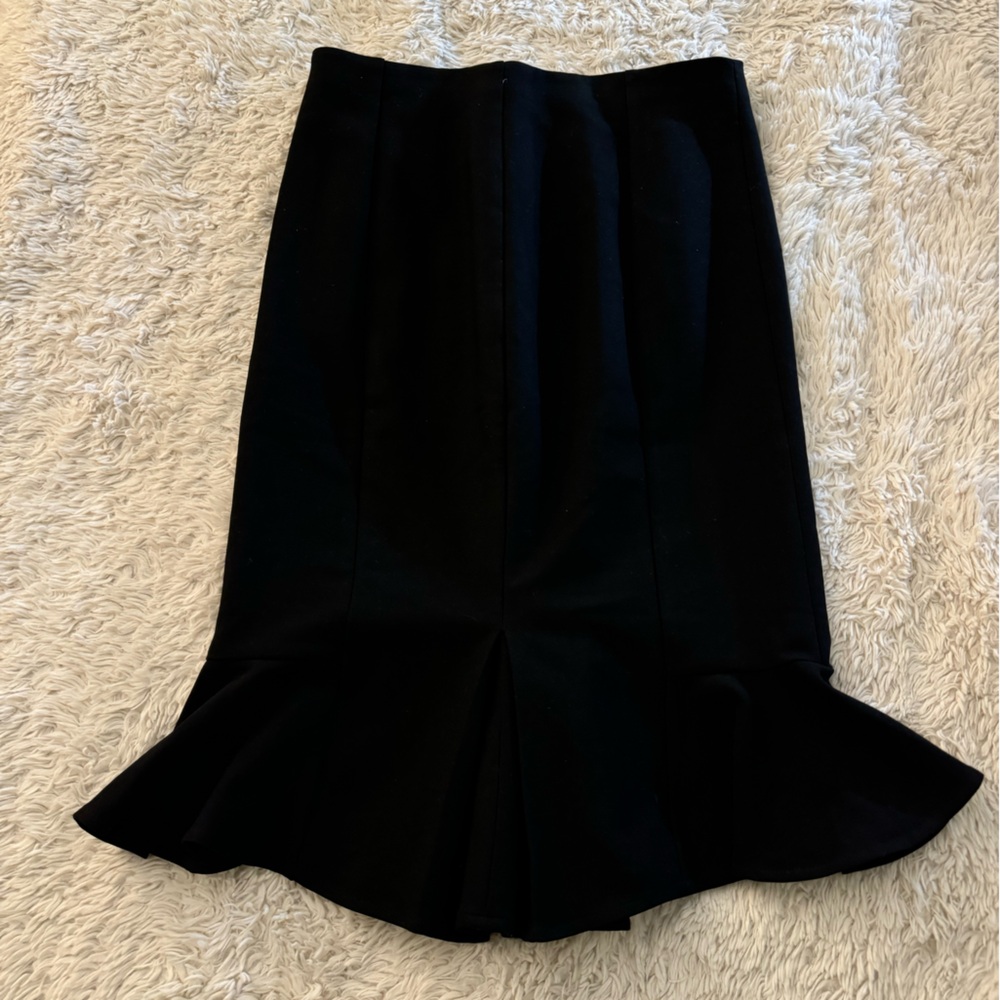 Express Black Midi Skirt with Flared Hem